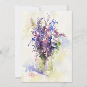 Sanfte florale Komposition – handgemalt Einladung