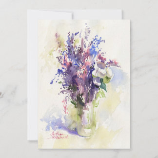 Sanfte florale Komposition – handgemalt Einladung