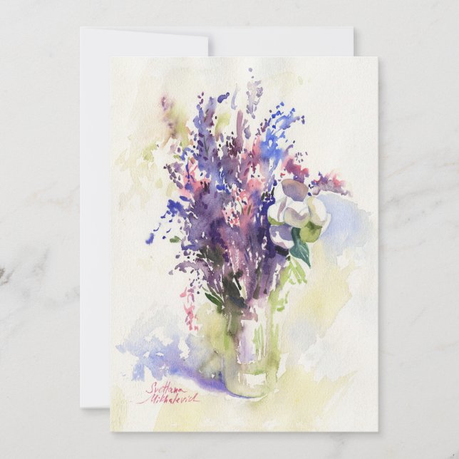 Sanfte florale Komposition – handgemalt Einladung (Vorderseite)
