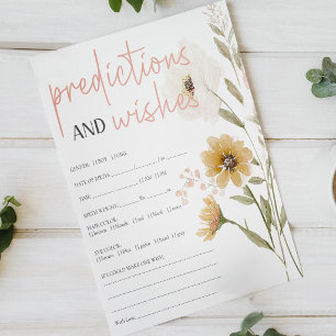Sanfte florale Vorhersage-Wünsche Baby Shower-Spie Poster
