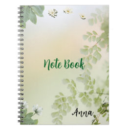Sanfte Frühlingsblätter und florale Pastell-Hinter Notizblock