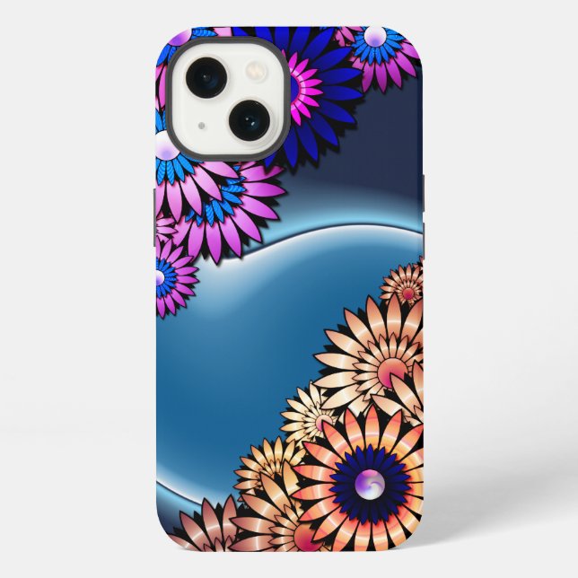 Sanfte Funky Blumen iPhone Hülle (Rückseite)
