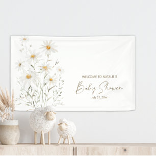 Sanfte Gänseblümchen-Blüten Florale Babyparty Begr Banner