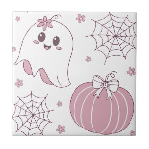 Sanfte Goth-Pastell-Halloween-Muster Fliese