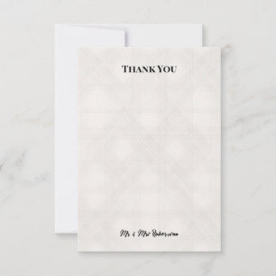 Sanfte Graue Tartan-Rosen-Hochzeit-Dankeskarten Dankeskarte