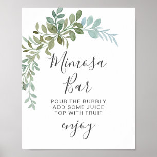 Sanfte grüne Eukalyptus-Aquarell-Rustical-Hochzeit Poster