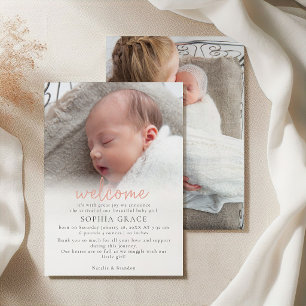 Sanfte Herbst-Frühlings-Blumen-Baby-Fotoankündigun Einladung