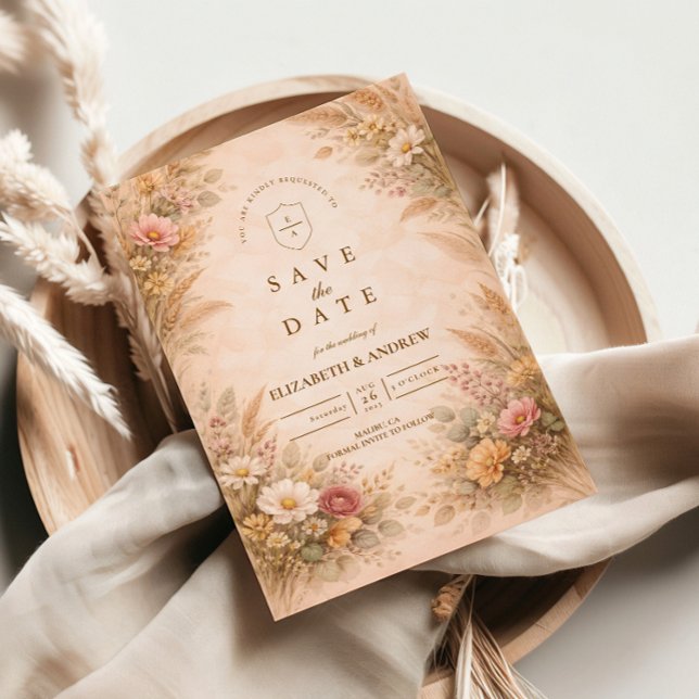 Sanfte herbstliche Florale Hochzeit Save The Date (Von Creator hochgeladen)