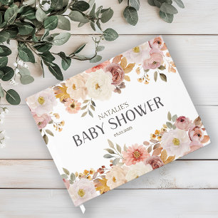Sanfte Herbstrühlings-Blumen-Baby-Party Gästebuch