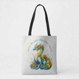Sanfte Herz Drachenseele Whimsische Blumen-Drachen