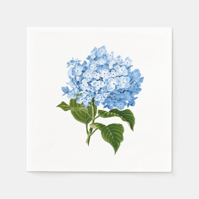 Sanfte Himmelblaue Antike Hortensienblüte Serviette (Vorderseite)