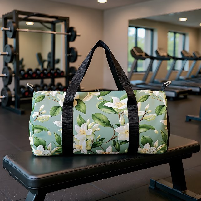 Sanfte Jasmin-Blüten-Eleganz Duffle Bag (Von Creator hochgeladen)