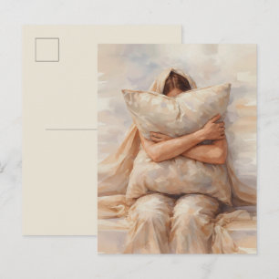Sanfte Kissen Umarmung Emotionaler Trost Portrait Postkarte