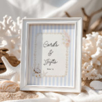 Sanfte Küsten-Hochzeitsdusche-Karten und Geschenke