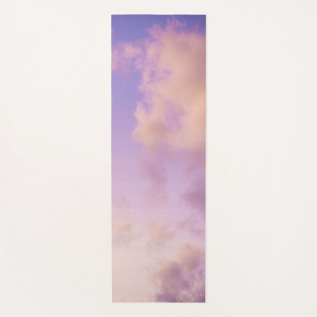 Sanfte Lavendel-Sonnenuntergangs-Wolken Yogamatte (Vorderseite)