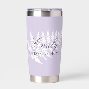 Sanfte Lavendel Weiße Farn Pastell Ehrendame Thermobecher