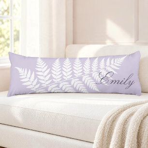 Sanfte Lavendel Weiße Fern Elegant Minimalistisch Seitenschläferkissen