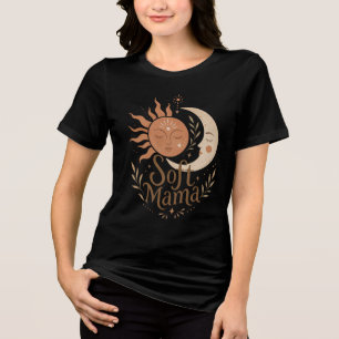 Sanfte Mama Himmels-Sonne und Mond Boho-Design Tri-Blend Shirt