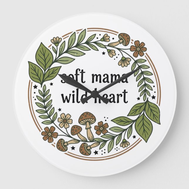 Sanfte Mama Wildes Herz"  Große Wanduhr (Vorderseite)