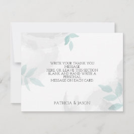 Sanfte Minze und graue Hochzeit Dankeskarte