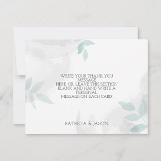 Sanfte Minze und graue Hochzeit Dankeskarte