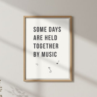 Sanfte Musikzitate. Schlafzimmerwand Poster