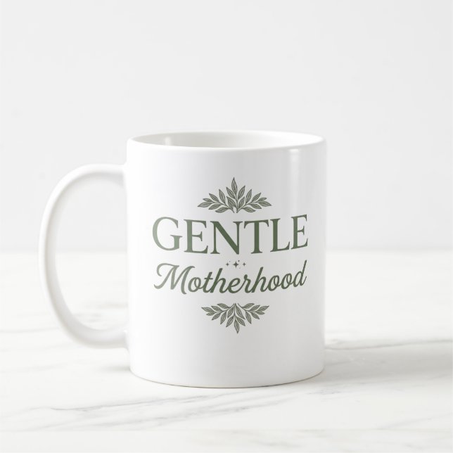 Sanfte Mutterschaft Botanische Typografie Minimali Kaffeetasse (Links)