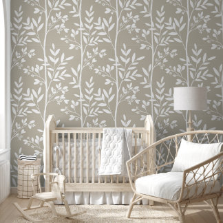 Sanfte neutrale beige florale Silhouette Botanisch Tapete
