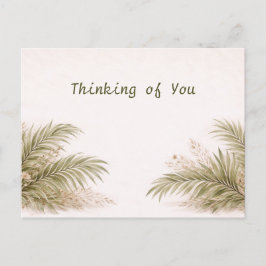 Sanfte neutrale tropische Palm Botanische Wasserfa Postkarte