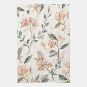 Sanfte neutrale Wildblumen-Salbei-Wasserfarbe-Bota Geschirrtuch