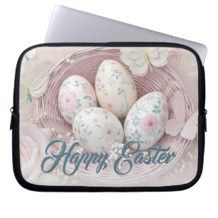 Sanfte Osterfreude mit Blumenmotiv Laptopschutzhülle