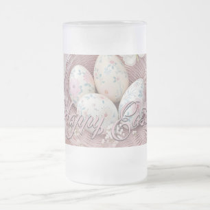 Sanfte Osterfreude mit Blumenmotiv Mattglas Bierglas