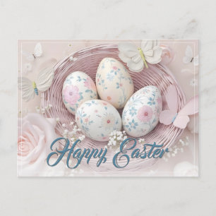 Sanfte Osterfreude mit floralem Motiv Feiertagspostkarte