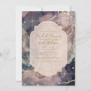 Sanfte Pastell-Aquarell-Himmel-Galaxie-Hochzeit Einladung