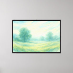 Sanfte Pastell-Aquarell-Landschaft Leinwanddruck