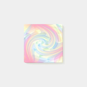 Sanfte Pastell-Farben Wirbel Gelb Pink Blau Abstra Post-it Klebezettel