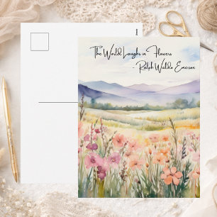 Sanfte Pastell-Frühlingswildblumen Inspirierendes Feiertagspostkarte