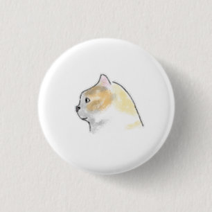 Sanfte Pastell-Ginger-Calico-Katze Seitenprofil Button