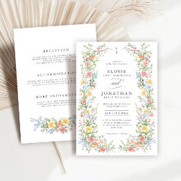 Sanfte Pastell-Ornate Frühlings-Hochzeit im Chic-S Einladung