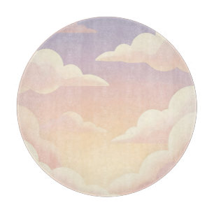 Sanfte Pastell-Träumerische Wolken Lavendel-Rosa-H Schneidebrett