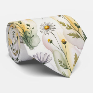 Sanfte Pastell-Wasserfarben-Blumen  Krawatte