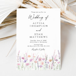 Sanfte Pastell-Wildblumen-Hochzeit Einladung