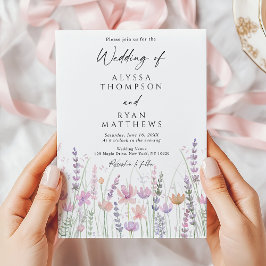 Sanfte Pastell-Wildblumen-Hochzeit Einladung