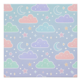 Sanfte Pastell-Wolken-Wandkunstposter Poster