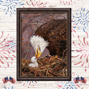Sanfte patriotische Adler- und Jungadler-Kunst Poster