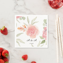 Sanfte Pfirsich-Frühlingsgarten-Hochzeitsserviette Serviette