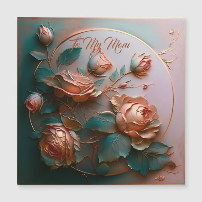 Sanfte Pfirsichblüten für meine Mutter Magnetkarte (Vorderseite)