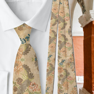 Sanfte Pfirsichblüten Olivenblätter Krawatte