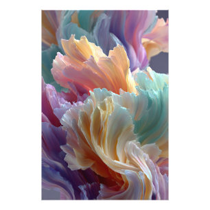 Sanfte Regenbogen-Blumenwellen – Träumerische Surr Fotodruck
