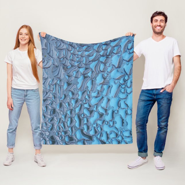 Sanfte Regentropfen aus blauem Glas Fleecedecke (Beispiel)